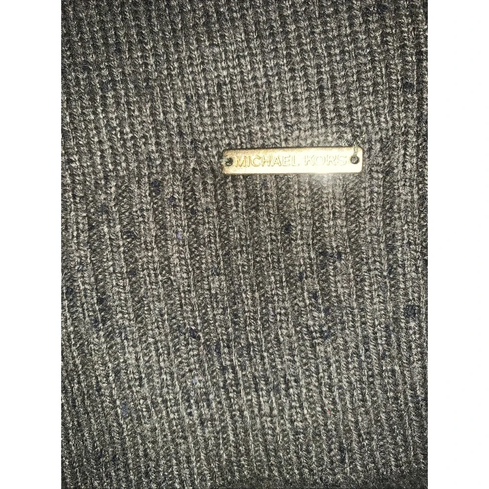 Michael Michael Kors Sweater Women L Olive Green Turtleneck Knit Logo Wool Blend